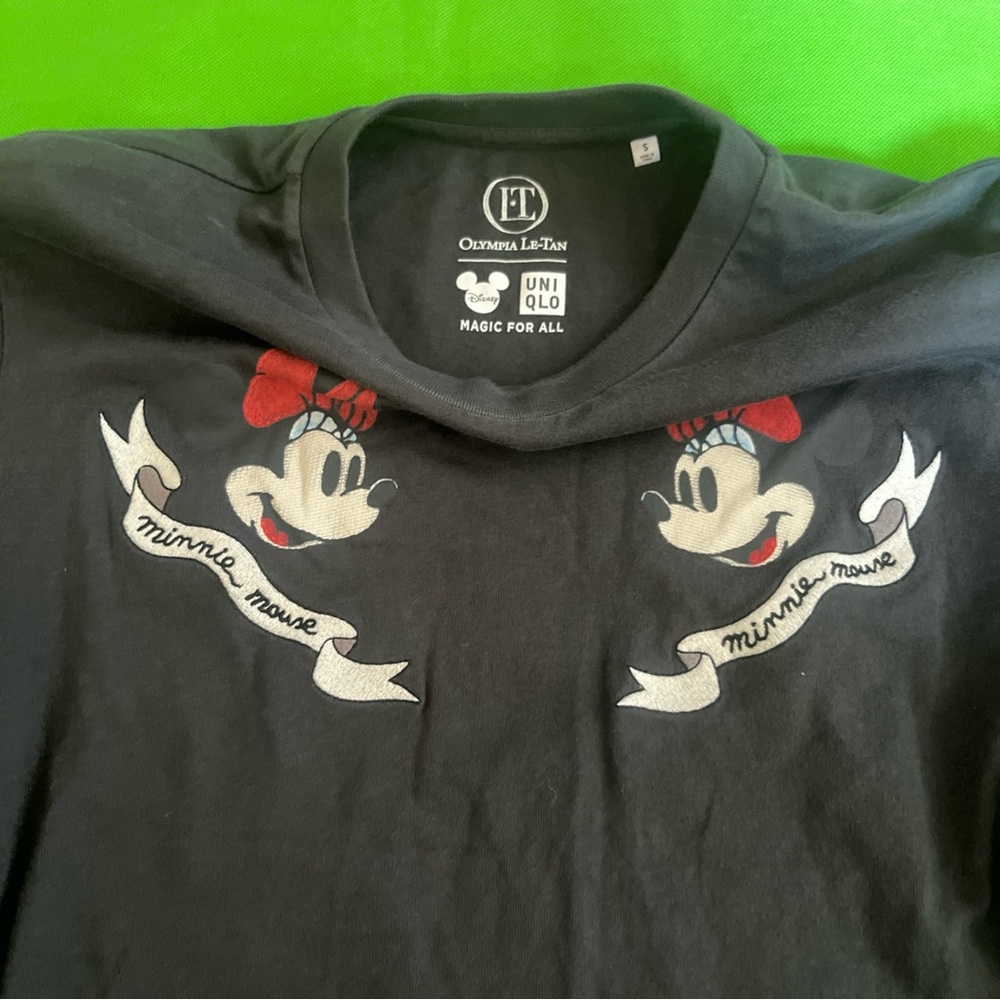 Uniqlo Black Minnie Mouse Short Sleeve Tee